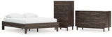 Calverson Mocha Queen Platform Bed with Dresser and Chest from Ashley Furniture - Luna Furniture