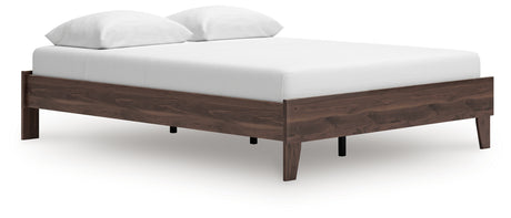 Calverson Mocha Queen Platform Bed with Dresser and Chest from Ashley Furniture - Luna Furniture