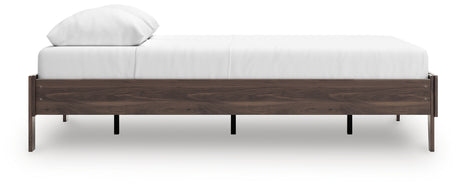Calverson Mocha Queen Platform Bed with Dresser and Chest from Ashley Furniture - Luna Furniture