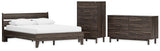 Calverson Mocha Queen Platform Bed with Dresser and Chest from Ashley Furniture - Luna Furniture