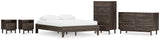 Calverson Mocha Queen Platform Bed with Dresser, Chest and 2 Nightstands from Ashley Furniture - Luna Furniture