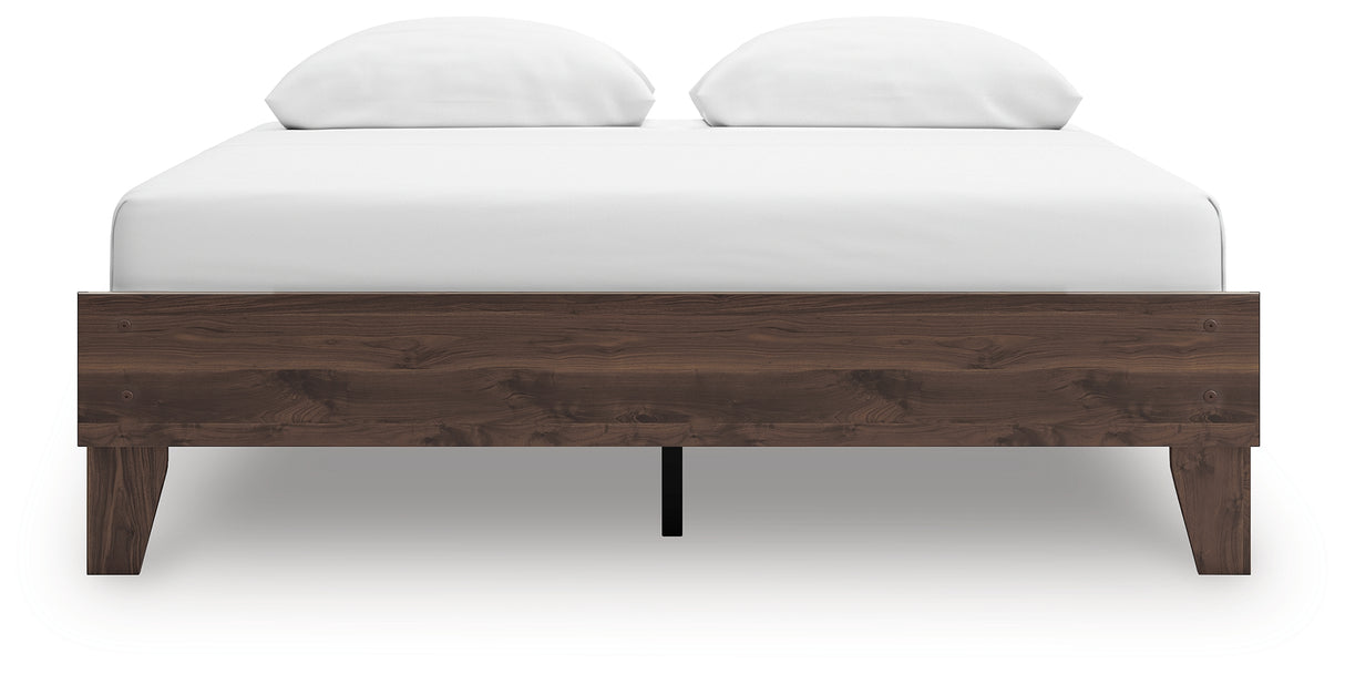 Calverson Mocha Queen Platform Bed with Dresser, Chest and Nightstand from Ashley Furniture - Luna Furniture