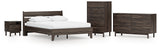 Calverson Mocha Queen Platform Bed with Dresser, Chest and Nightstand from Ashley Furniture - Luna Furniture