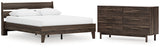 Calverson Mocha Queen Platform Bed with Dresser from Ashley Furniture - Luna Furniture