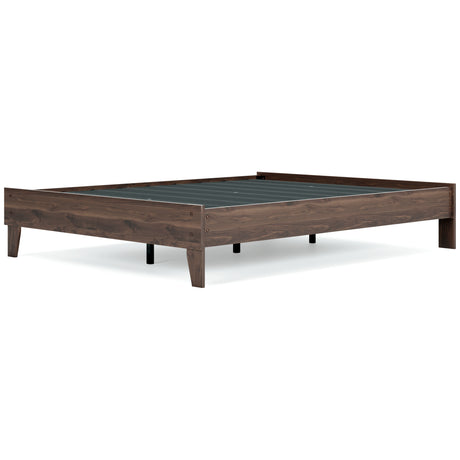 Calverson Queen Platform Bed with Mattress in Mocha from Ashley - Luna Furniture