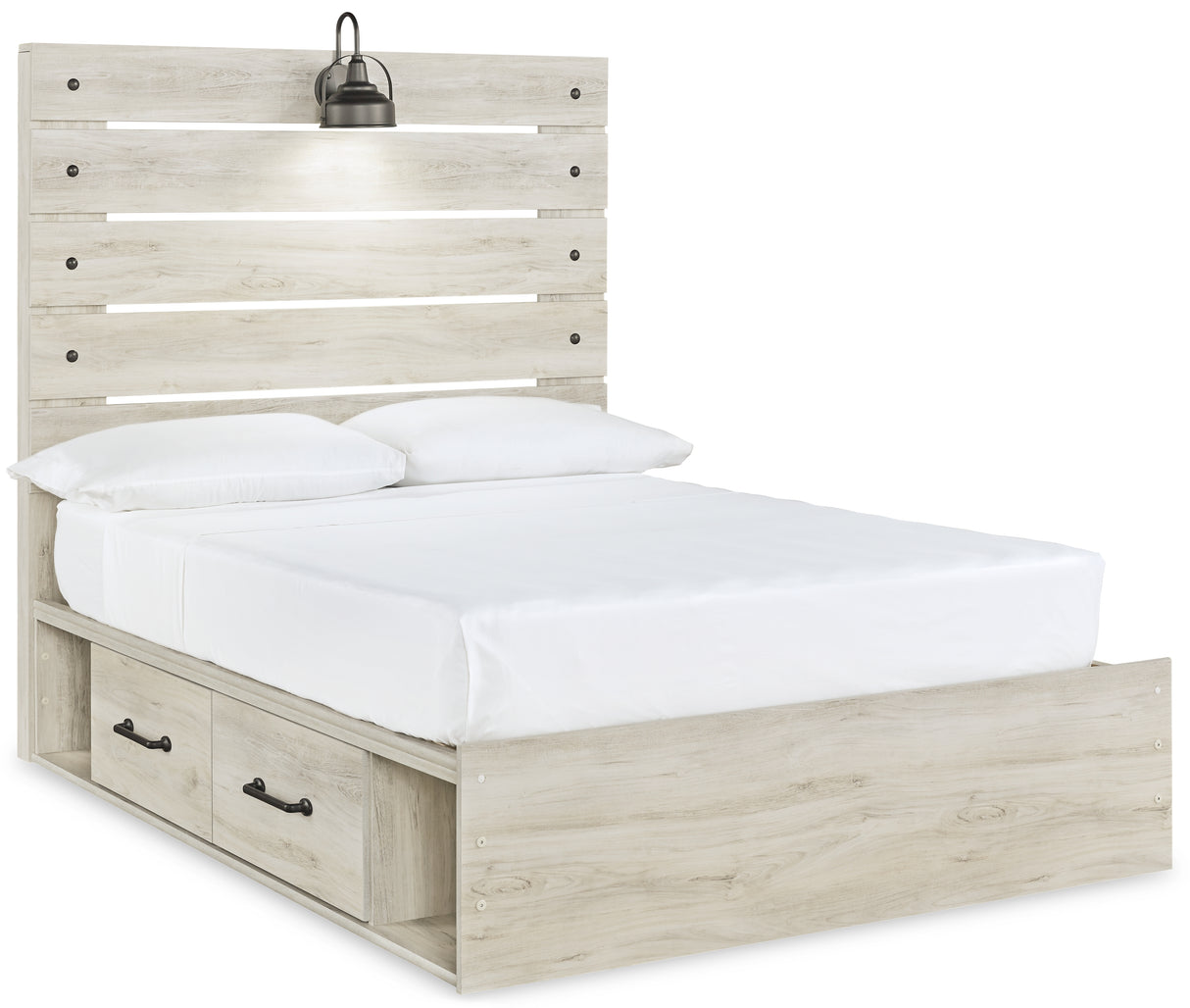 Cambeck Full Panel Bed with 4 Storage Drawers with Dresser in Whitewash from Ashley - Luna Furniture