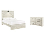Cambeck Full Panel Bed with Dresser in Whitewash from Ashley - Luna Furniture