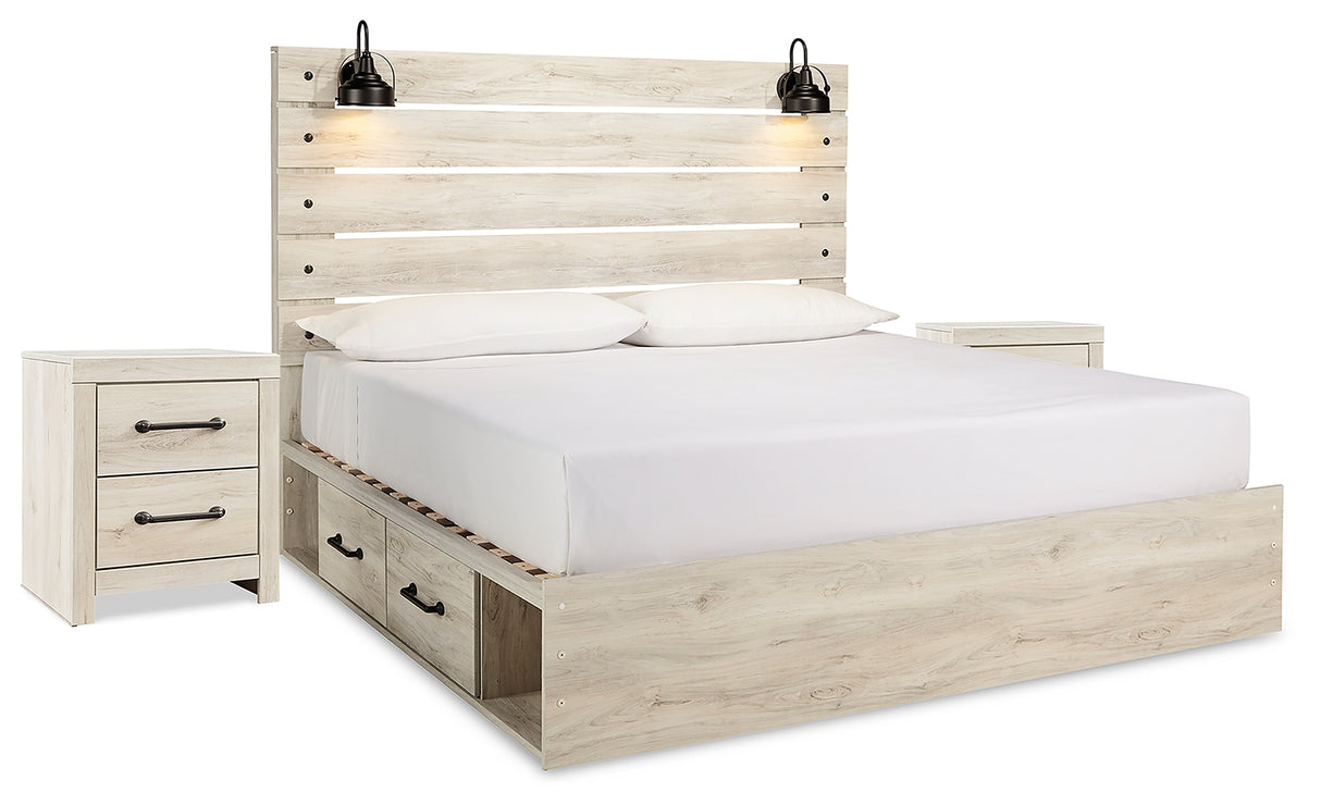 Cambeck King Panel Bed with Storage and 2 Nightstands from Ashley - Luna Furniture