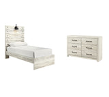 Cambeck Twin Panel Bed with Dresser in Whitewash from Ashley - Luna Furniture