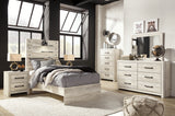 Cambeck Twin Panel Bed with Mirrored Dresser, Chest and 2 Nightstands in Whitewash from Ashley - Luna Furniture