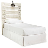 Cambeck Twin Panel Headboard Bed with Mirrored Dresser and 2 Nightstands in Whitewash from Ashley - Luna Furniture