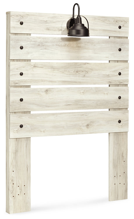 Cambeck Twin Panel Headboard Bed with Mirrored Dresser and 2 Nightstands in Whitewash from Ashley - Luna Furniture