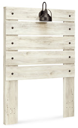 Cambeck Twin Panel Headboard Bed with Mirrored Dresser, Chest and 2 Nightstands in Whitewash from Ashley - Luna Furniture