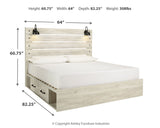 Cambeck Whitewash King Panel Bed with Storage, Chest and 2 Nightstands from Ashley - Luna Furniture