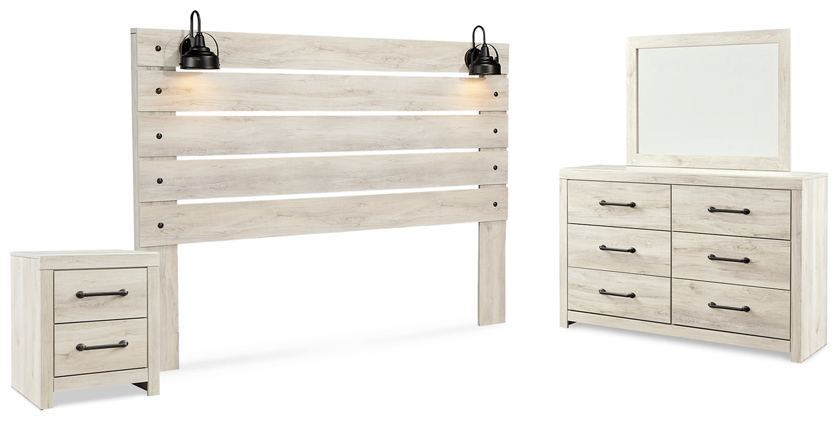 Cambeck Whitewash King Panel Headboard, Dresser, Mirror and Nightstand from Ashley - Luna Furniture