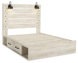 Cambeck Whitewash Queen Panel Bed with Storage, Dresser and 2 Nightstands from Ashley - Luna Furniture