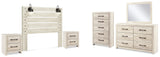 Cambeck Whitewash Queen Panel Headboard, Dresser, Mirror, Chest and 2 Nightstands from Ashley - Luna Furniture