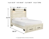 Cambeck Whitewash Queen Panel Storage Bed, Dresser and 2 Nightstands from Ashley - Luna Furniture