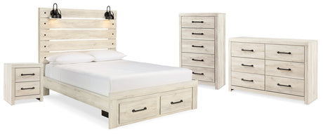 Cambeck Whitewash Queen Storage Bed, Dresser, Chest and Nightstand from Ashley - Luna Furniture