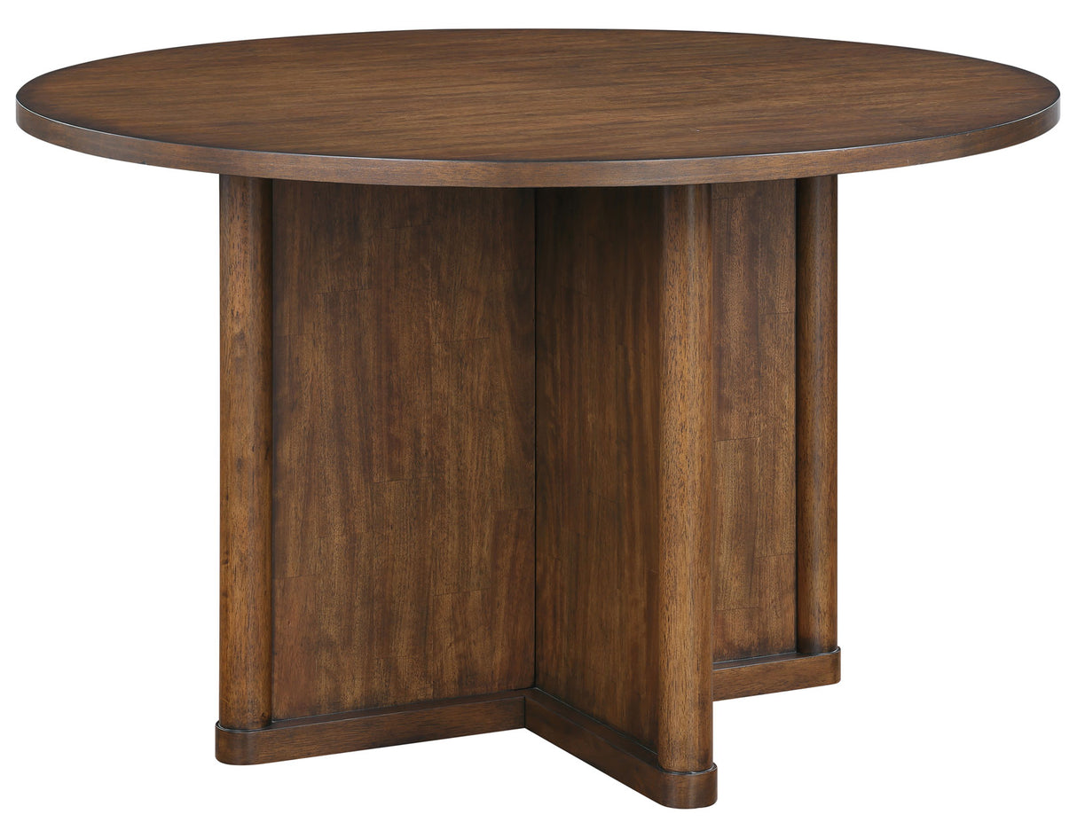 Cambridge Burnished Chestnut 47.25″ Round Dining Table from Steve Silver - Luna Furniture