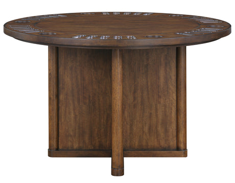 Cambridge Burnished Chestnut Dining Set with Folding Removable Game Top from Steve Silver - Luna Furniture