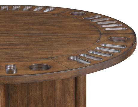 Cambridge Burnished Chestnut Dining Set with Folding Removable Game Top from Steve Silver - Luna Furniture