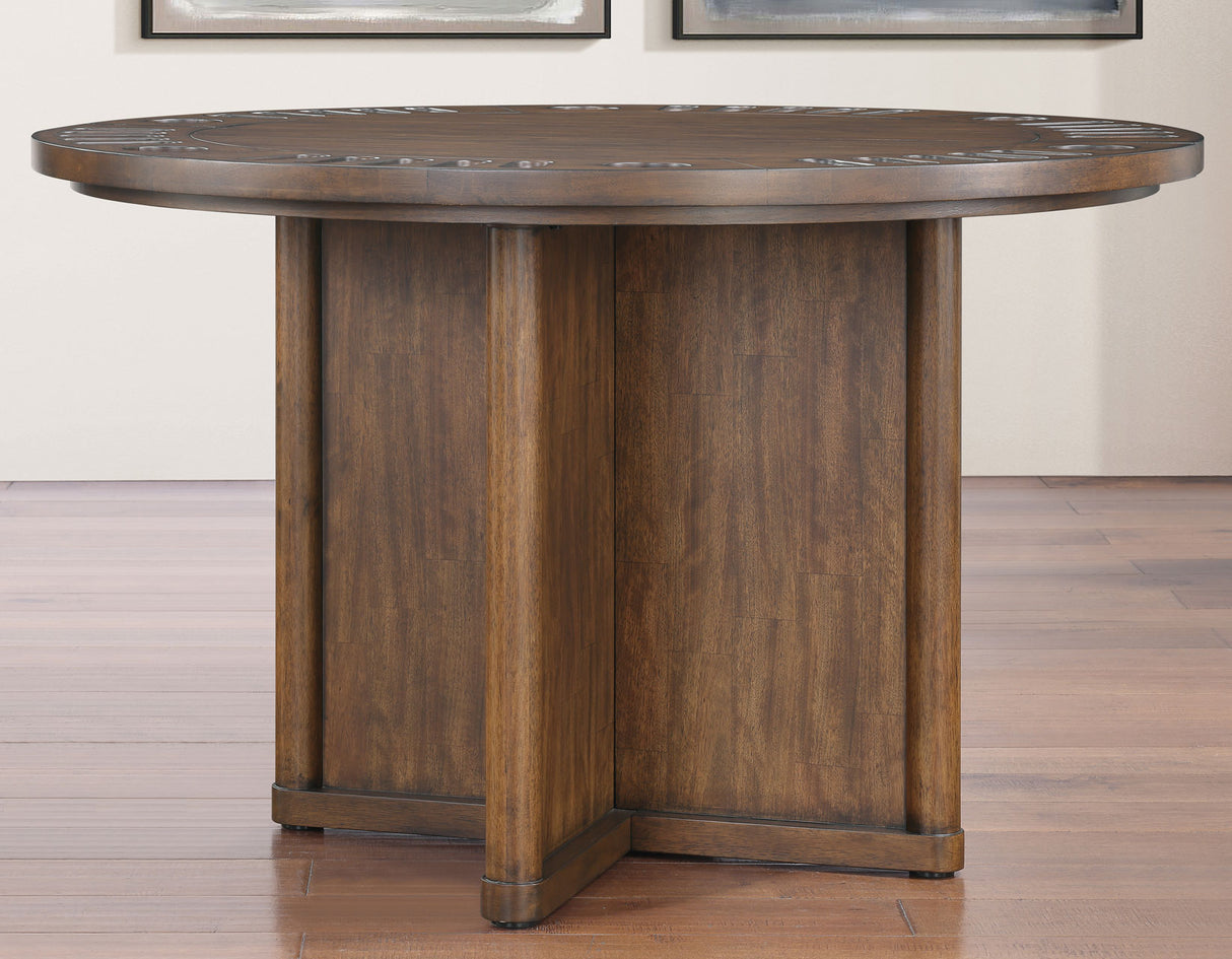 Cambridge Burnished Chestnut Dining Set with Folding Removable Game Top from Steve Silver - Luna Furniture
