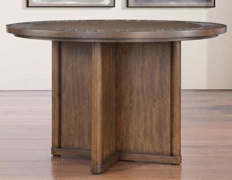 Cambridge Burnished Chestnut Dining Set with Folding Removable Game Top from Steve Silver - Luna Furniture