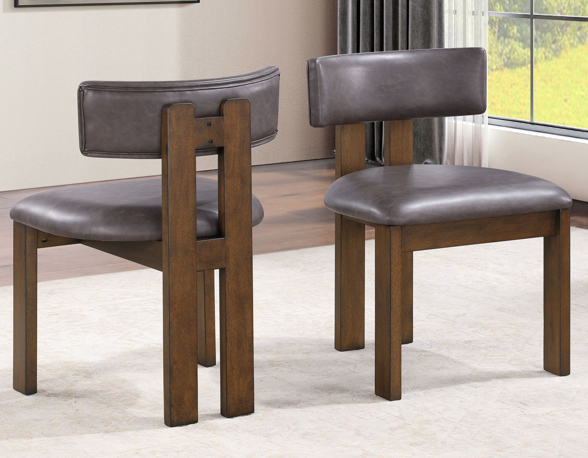 Cambridge Burnished Chestnut Vegan Leather Side Chair, Set of 2 from Steve Silver - Luna Furniture