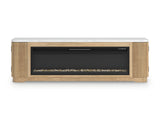 Camdill Light Brown 80" TV Stand with Electric Fireplace from Ashley Furniture - Luna Furniture