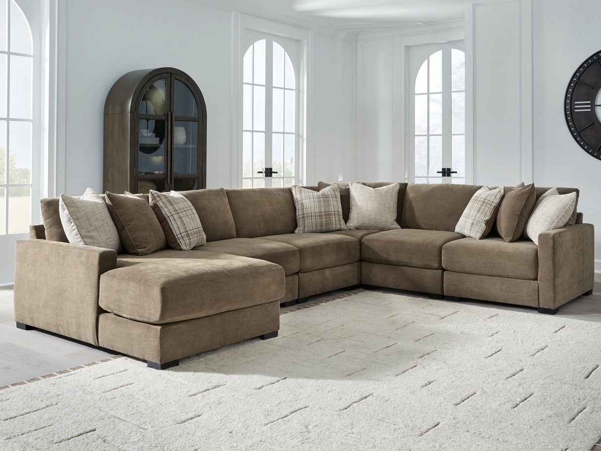 Camellia-Court Coffee 6-Piece Sectional with Chaise from Ashley Furniture - Luna Furniture