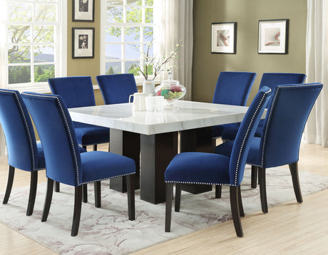 Camila 5-Piece Square Marble Top Dining(Table & 4 Side Chairs) from Steve Silver - Luna Furniture