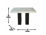Camila 54 inch Square White Marble Top Counter Table from Steve Silver - Luna Furniture