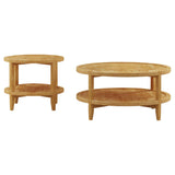 Camillo Maple 2-Piece Round Coffee and End Table Set from Coaster - Luna Furniture