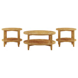 Camillo Maple 3-Piece Round Coffee and End Table Set from Coaster - Luna Furniture