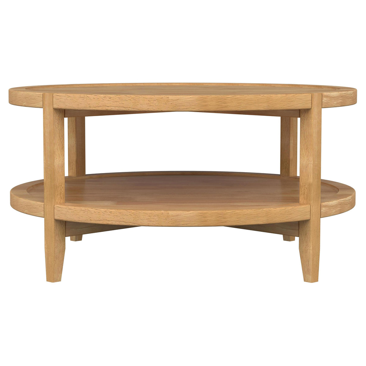 Camillo Maple Brown Round Solid Wood Coffee Table with Shelf from Coaster - Luna Furniture