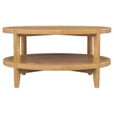 Camillo Maple Brown Round Solid Wood Coffee Table with Shelf from Coaster - Luna Furniture