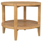 Camillo Maple Brown Round Solid Wood End Table with Shelf from Coaster - Luna Furniture