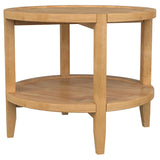 Camillo Maple Brown Round Solid Wood End Table with Shelf from Coaster - Luna Furniture