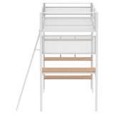 Campus Matte White 3-Shelf Metal Twin Workstation Loft Bed from Coaster - Luna Furniture