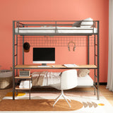 Campus Matte Black Metal Full Over Twin Workstation Bunk Bed from Coaster - Luna Furniture