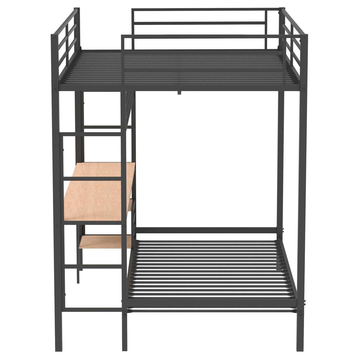 Campus Matte Black Metal Full Over Twin Workstation Bunk Bed from Coaster - Luna Furniture