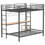 Campus Matte Black Metal Full Over Twin Workstation Bunk Bed from Coaster - Luna Furniture