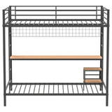 Campus Matte Black Metal Full Over Twin Workstation Bunk Bed from Coaster - Luna Furniture