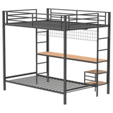 Campus Matte Black Metal Full Over Twin Workstation Bunk Bed from Coaster - Luna Furniture