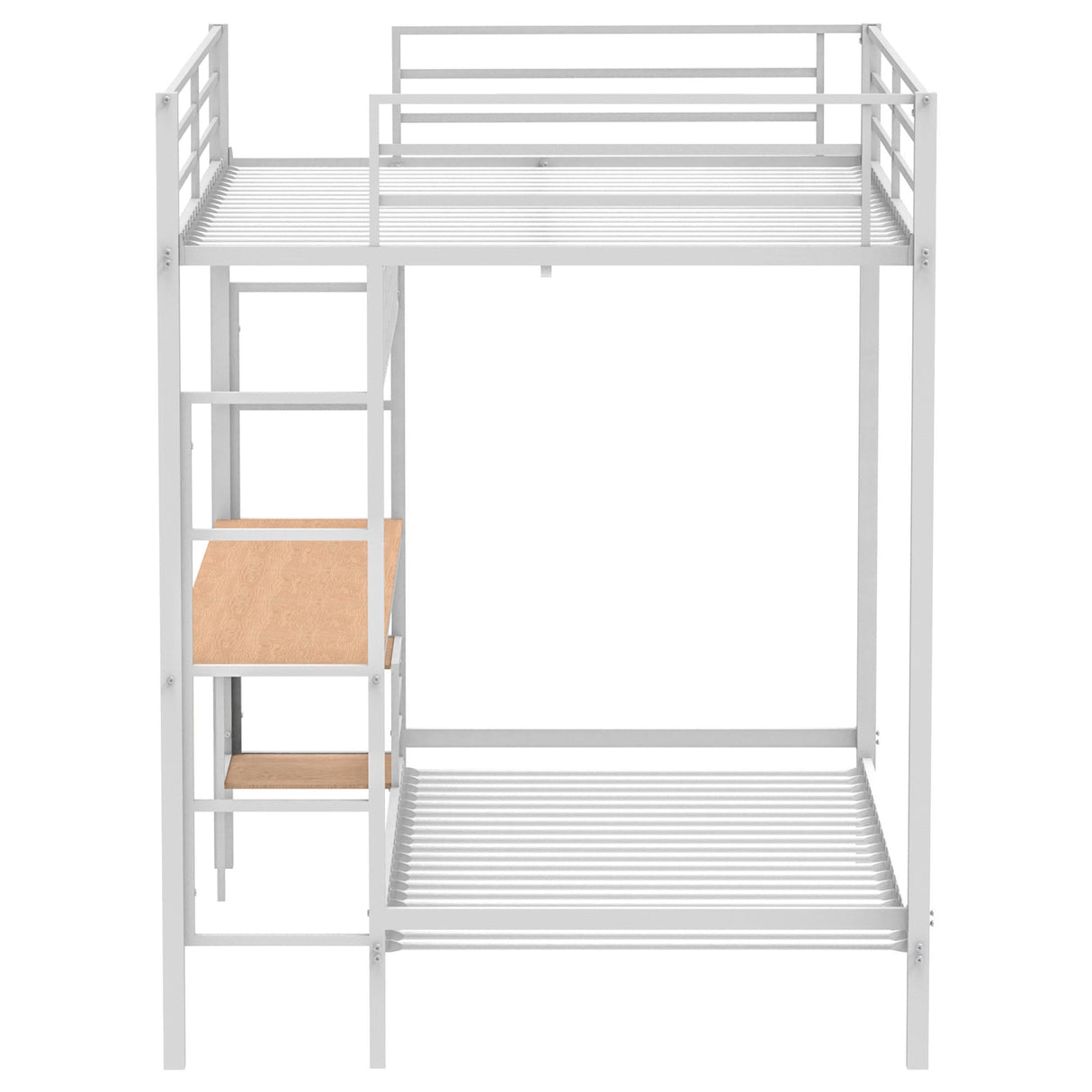 Campus Matte White Metal Full Over Twin Workstation Bunk Bed from Coaster - Luna Furniture