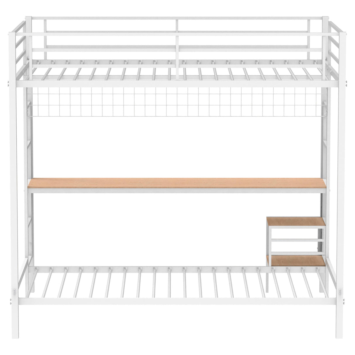 Campus Matte White Metal Full Over Twin Workstation Bunk Bed from Coaster - Luna Furniture
