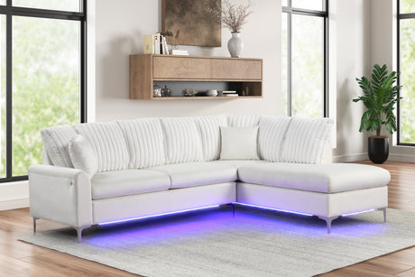 Candy Beige Reversible Sectional with LED Lights from Happy Homes - Luna Furniture