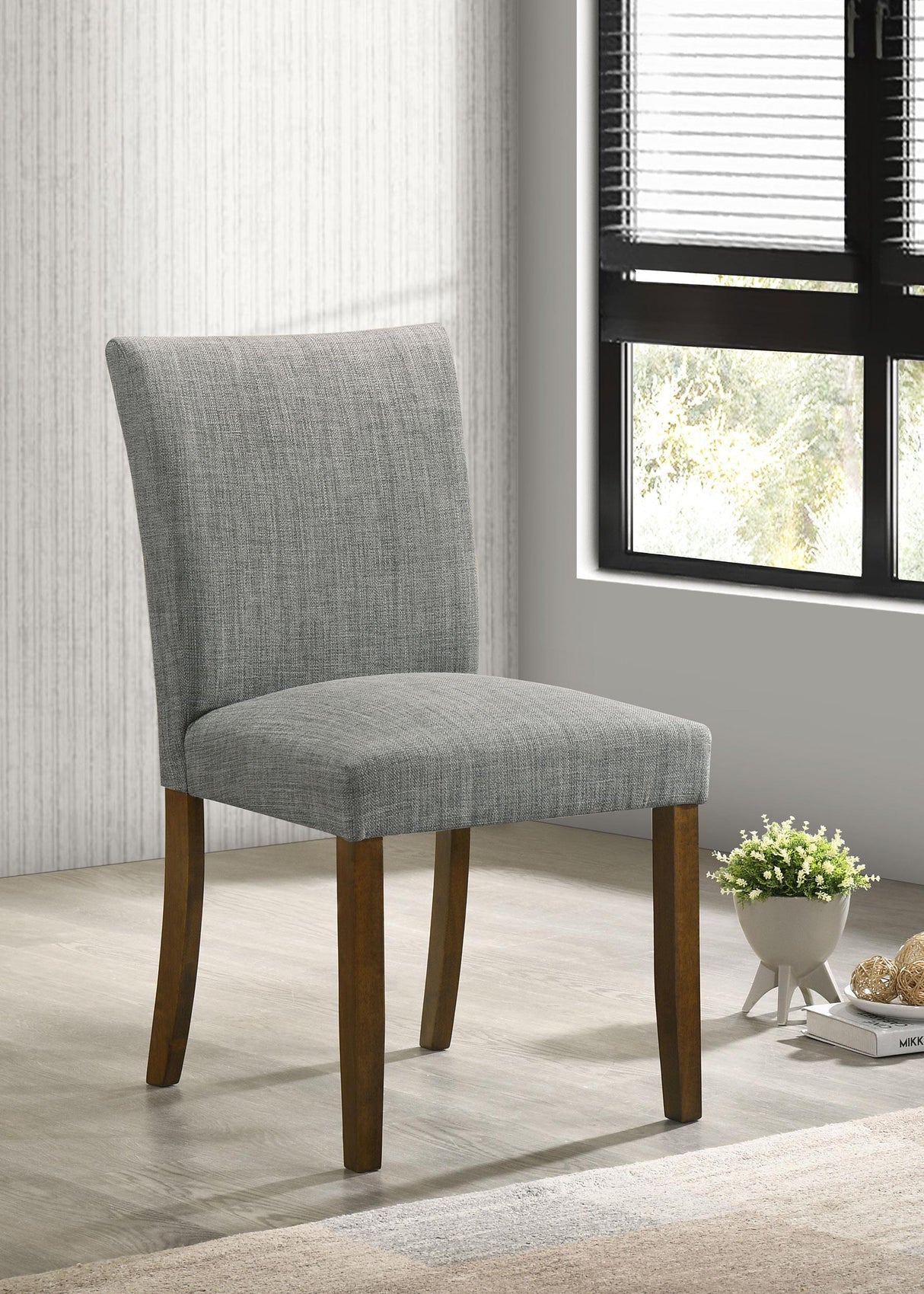 Cantley Gray Upholstered Dining Side Chair, Set of 2 from Coaster - Luna Furniture