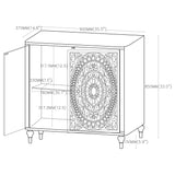 Cardella Distressed White 2-Door Mandala Accent Cabinet from Coaster - Luna Furniture
